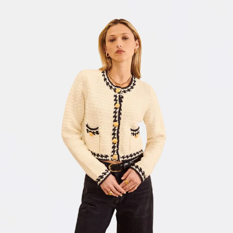 Knit Tops with Multicolor Stripes-Benedict Cardigan (Preppy Chantilly)
