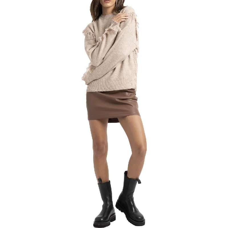 Women's Comfy Knit Pullovers Sweater-Bishop + Young Mackenzie Women's Fringed Trim Long Sleeve Pullover Sweater Women's Comfy Knit Pullovers Sweater-Bishop + Young Mackenzie Women's Fringed Trim Long Sleeve Pullover Sweater