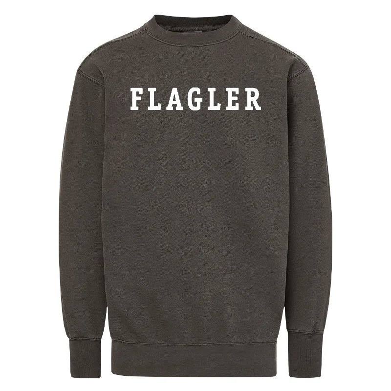 Women's Sweatshirts with Matching Bottoms -Black Caviar Flagler Crewneck