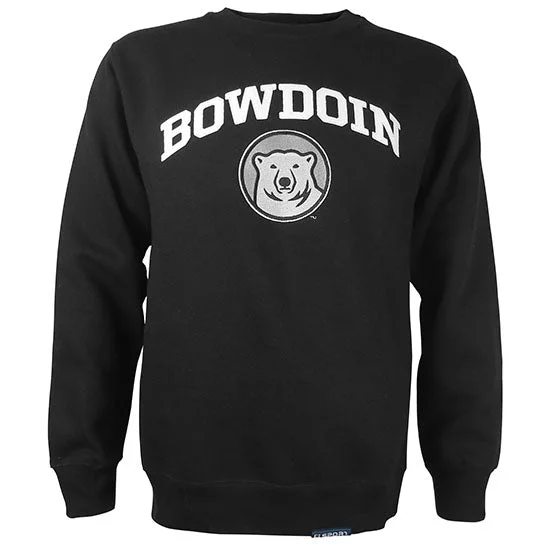 Women's Zip-up Sweatshirts for Easy Layering -Black Crew with Bowdoin & Medallion from CI Sport
