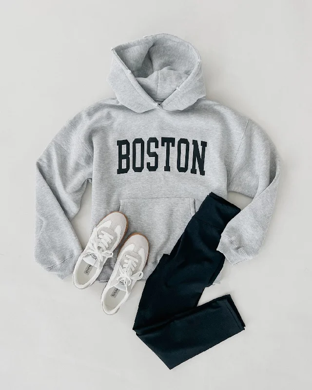 Women's Sweatshirts for Relaxed Days -Boston Graphic Hoodie