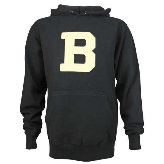 Women's Sweatshirts for Winter Sports -Black Bowdoin "B" Hooded Sweatshirt from MV Sport Women's Sweatshirts for Winter Sports -Black Bowdoin "B" Hooded Sweatshirt from MV Sport