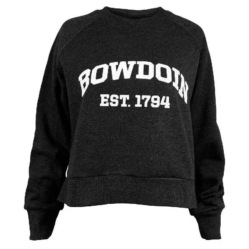 Women's Sweatshirts with Relaxed Fit -Bowdoin Est. 1794 Boxy Raglan Crop from Chicka-D