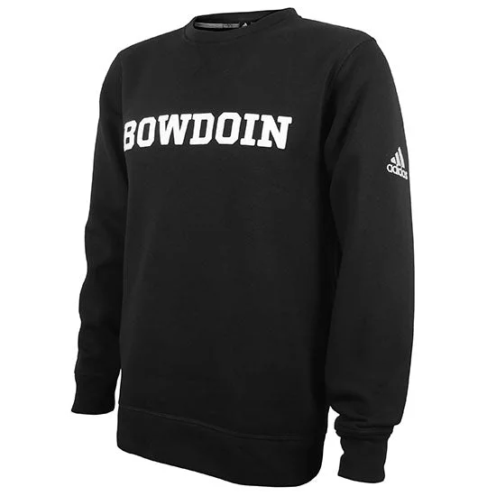 Women's Stylish Sweatshirts for Relaxed Look -Black Bowdoin Fleece Crew from Adidas