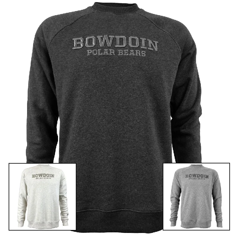 Women's Sweatshirts with Thick Soft Fleece -Bowdoin Polar Bears Triumph Raglan Crew from Champion