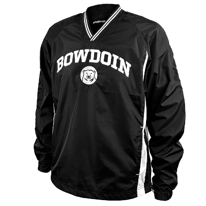 Women's Sweatshirts for Quick Sporty Outfits -Bowdoin Wind Shirt with Mascot Medallion