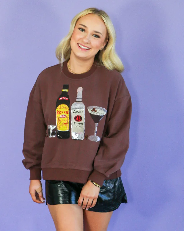 Women's Sweatshirts with Modern Aesthetic -Brown Espresso Martini Sweatshirt