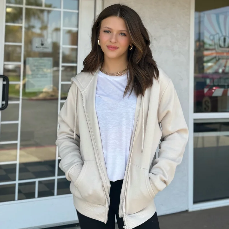 Women's Sweatshirts for Cozy Evenings -Cali Breeze Hoodie Beige