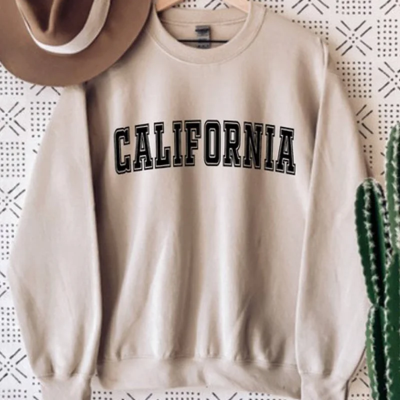 Women's Sweatshirts with Soft Feel -California Crewneck Sweatshirt