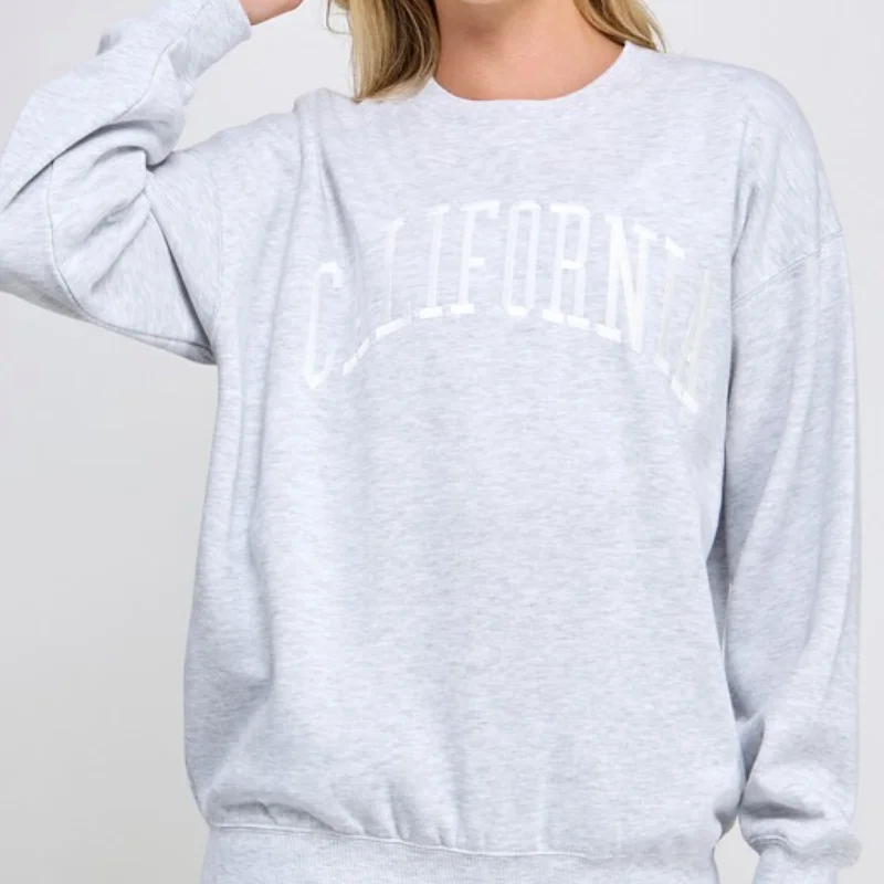 Women's Sweatshirts for Street Style -California Sweatshirt Ice Gray