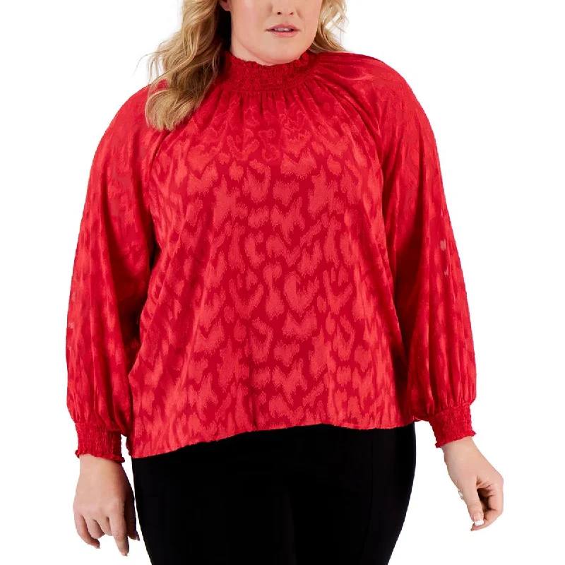 Women's Pullover for Cozy Winter Mornings -Calvin Klein Womens Plus Textured Smocked Pullover Top Women's Pullover for Cozy Winter Mornings -Calvin Klein Womens Plus Textured Smocked Pullover Top