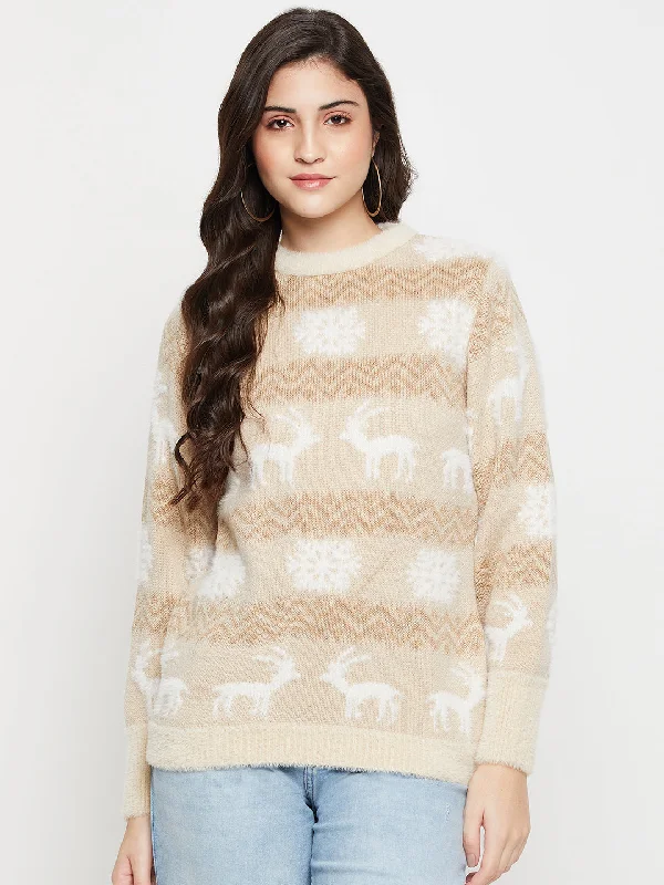 Women's Loose Knit Pullovers Sweater-Women's Casual Brown Round neck Pullover Sweater Women's Loose Knit Pullovers Sweater-Women's Casual Brown Round neck Pullover Sweater