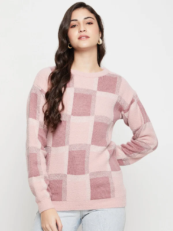 Women's Knitwear Pullovers Sweater for Layering-Women's Casual Peach Round neck Pullover Sweater Women's Knitwear Pullovers Sweater for Layering-Women's Casual Peach Round neck Pullover Sweater