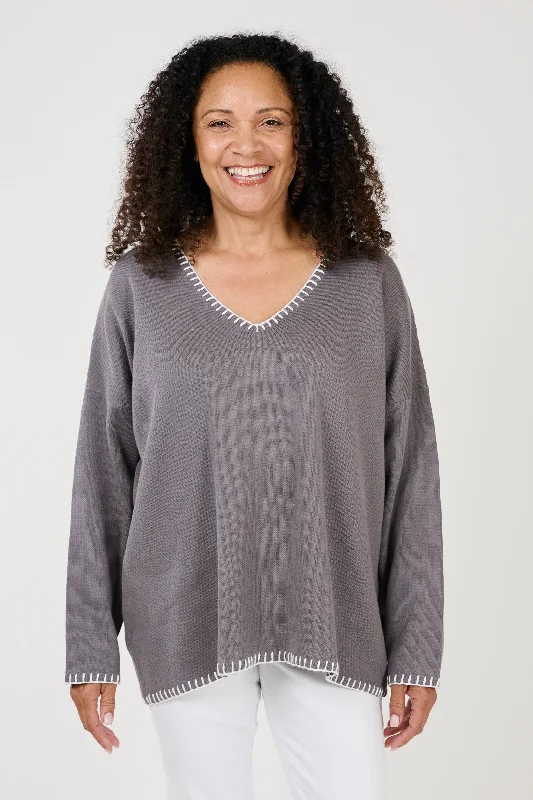 Women's Lightweight Woolen Knit Pullovers Sweater-Cassie Pullover TAUPE O/S