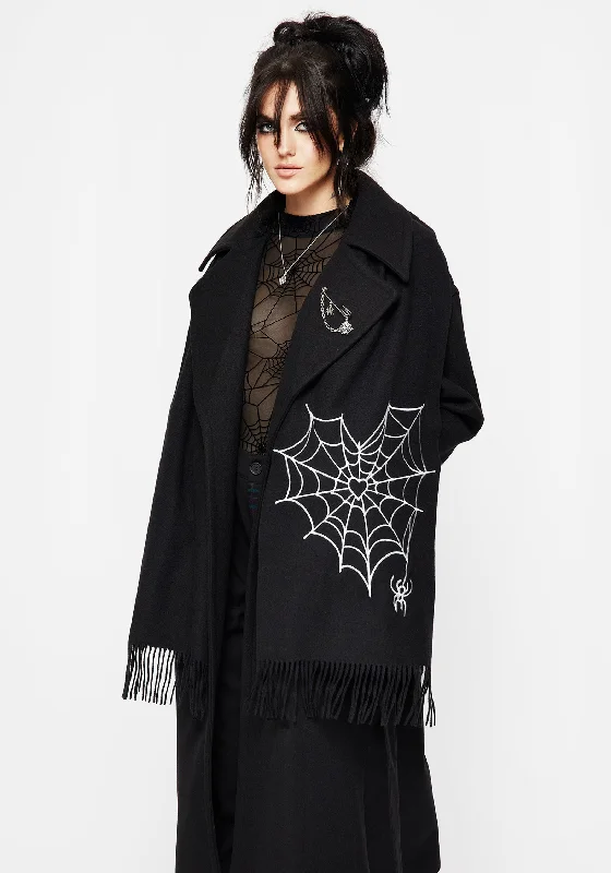 Knit Tops for Evening Wear-Catch Feelings Embroidered Scarf