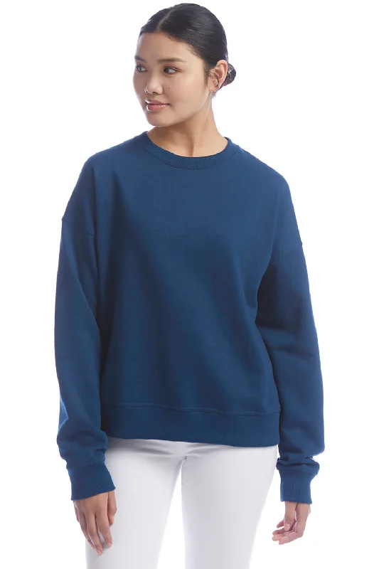 Women's Sweatshirts with Flattering Design -Champion Womens PowerBlend Crewneck Sweatshirt - Late Night Blue Women's Sweatshirts with Flattering Design -Champion Womens PowerBlend Crewneck Sweatshirt - Late Night Blue