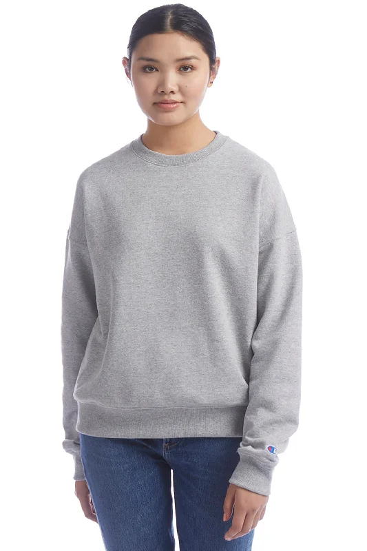 Women's Sweatshirts with Relaxed Fit -Champion Womens PowerBlend Crewneck Sweatshirt - Light Steel Grey Women's Sweatshirts with Relaxed Fit -Champion Womens PowerBlend Crewneck Sweatshirt - Light Steel Grey