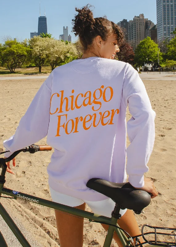 Women's Sweatshirts for Chilly Weather -Chicago Forever! Garment-Dyed Sweatshirt - Orchid Women's Sweatshirts for Chilly Weather -Chicago Forever! Garment-Dyed Sweatshirt - Orchid