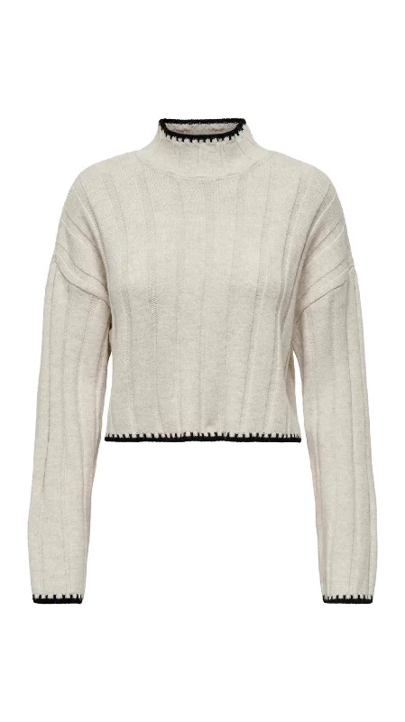 Women's Pullovers Sweater with Geometric Pattern-Chick Knit
