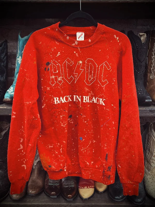 Women's Sweatshirts for Comfy Travel -Chop Shop AC/DC Sweatshirt