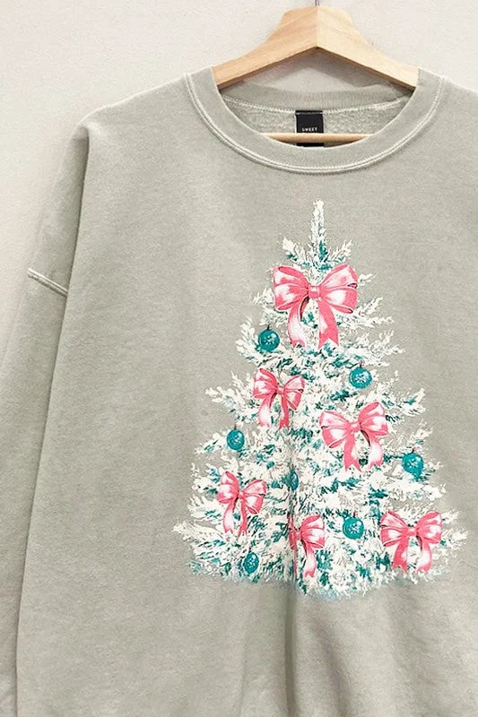 Women's Sweatshirts for After-School Outings -Christmas Tree Sweatshirt S-XL
