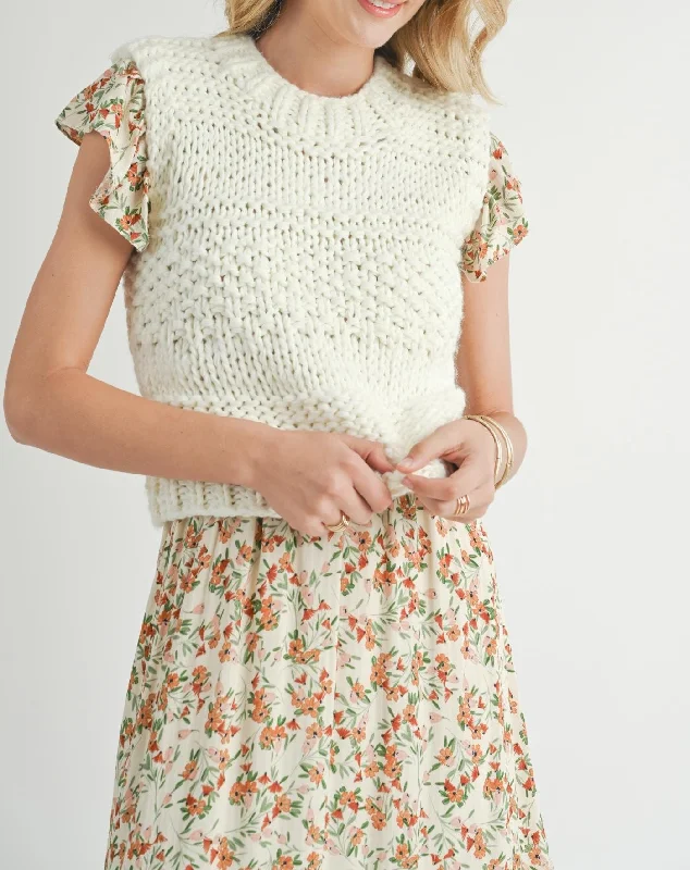 Women's Slim Fit Knit Vests Sweater-Chunky Sweater Vest
