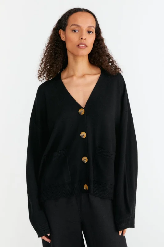 Knit Tops for Holiday Wear-Classic boxy Knit Cardigan
