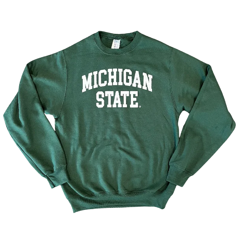 Women's Sweatshirts with Fashionable Sleeves -Classic Michigan State Crewneck Sweatshirt