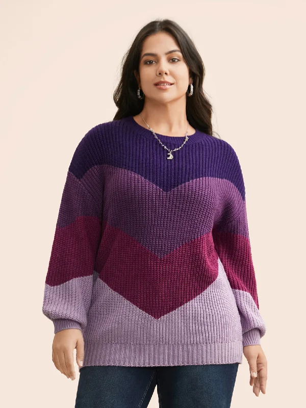 Women's Relaxed Knit Pullover Sweater-Colorblock Contrast Drop Shoulder Sleeve Pullover Women's Relaxed Knit Pullover Sweater-Colorblock Contrast Drop Shoulder Sleeve Pullover