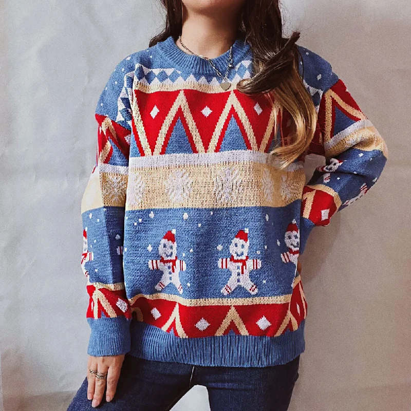 Women's Textured Knit Pullovers Sweater-Colorful Snowman Pattern Christmas Pullover Fair Isle Sweater Women's Textured Knit Pullovers Sweater-Colorful Snowman Pattern Christmas Pullover Fair Isle Sweater