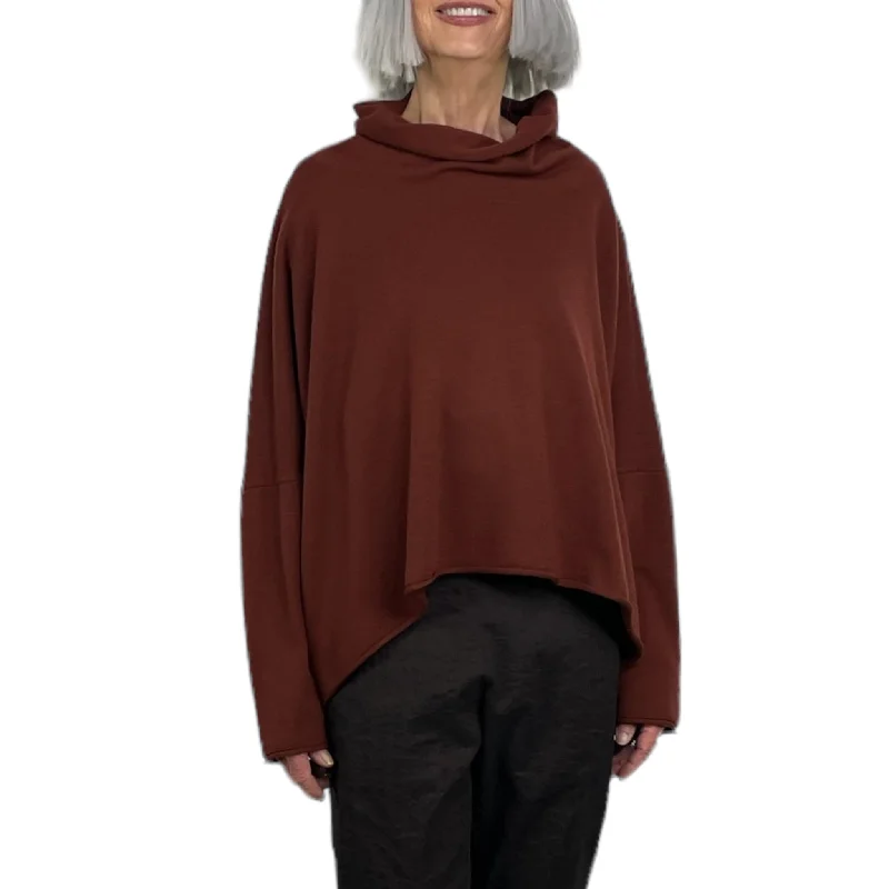 Women's Long Sleeve Wool Pullovers Sweater-COWLNECK PULLOVER