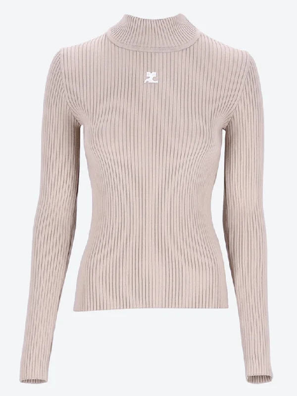 Knit Tops for Smart-Casual Wear-Reedition rib knit sweater