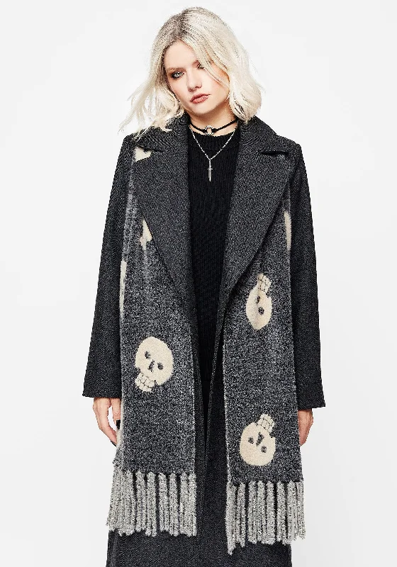Knit Tops with Patterns for Fall-Crania Skull Knit Scarf