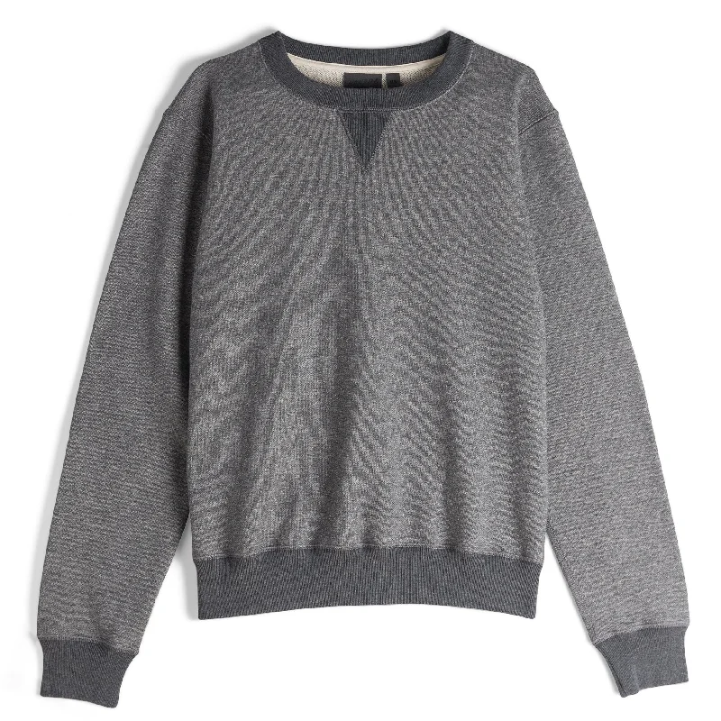 Women's Sweatshirts for Cool Evening Walks -Crewneck - Heavyweight Terry - Charcoal