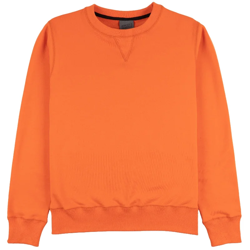 Women's Sweatshirts with Lightweight Fabric -Crewneck - Orange Terry
