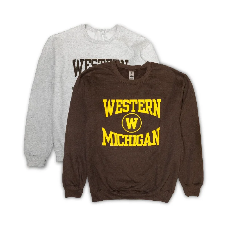 Women's Sweatshirts for Street Style -Western Michigan Crewneck