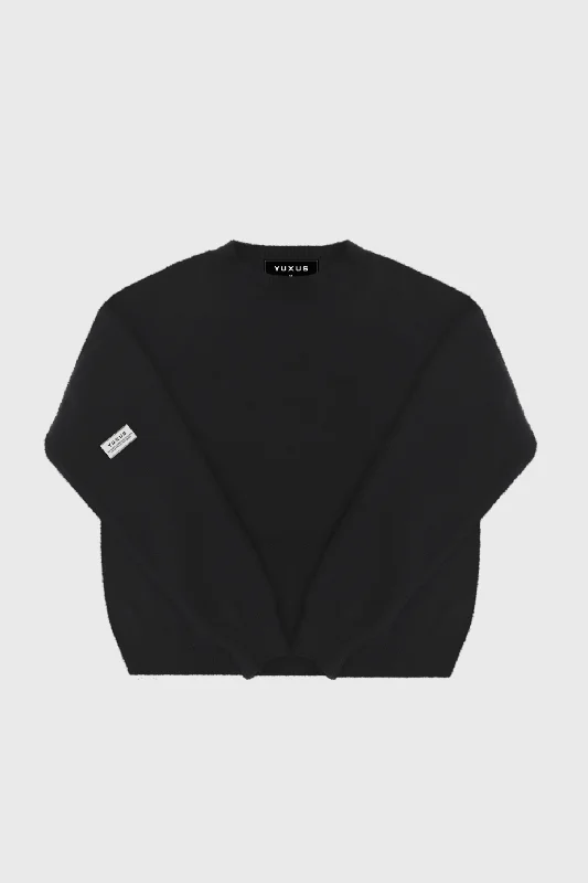 Women's Simple Wool Knit Pullover Sweater-CROW "VANGUARD" SOFT KNITTED