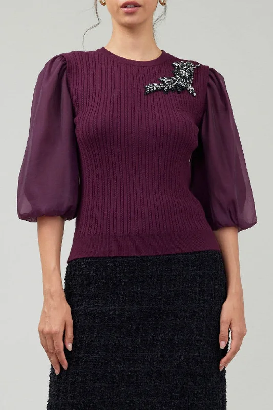 Women's Flowing Blouses -Currant Jewel Blouse