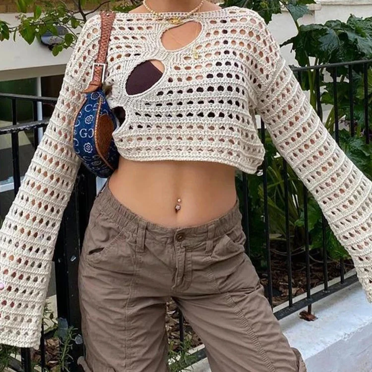 Women's Casual Wool Blend Pullovers Sweater-Cutout Cropped Knit Cover Up Top Retro Loose Distressed Crochet Knit Pullover Casual Chic Cropped Cloth Cover Up Women Women's Casual Wool Blend Pullovers Sweater-Cutout Cropped Knit Cover Up Top Retro Loose Distressed Crochet Knit Pullover Casual Chic Cropped Cloth Cover Up Women