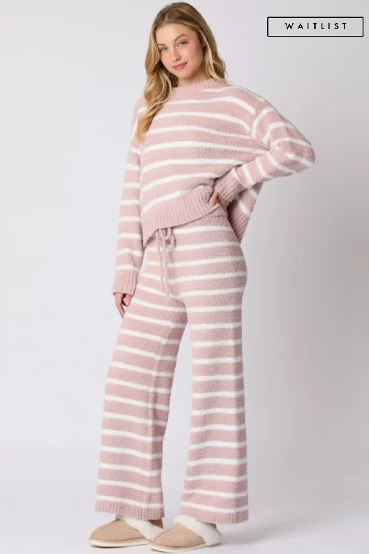 Women's Sweater Set with Textured Knit -Waitlist 11/5 ♥ Dana Long Sleeve Striped Sweater Top And Pants Set Pink Women's Sweater Set with Textured Knit -Waitlist 11/5 ♥ Dana Long Sleeve Striped Sweater Top And Pants Set Pink