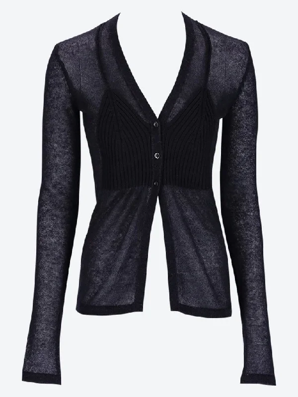 Knit Tops with Hoodie-M-arina cardigan