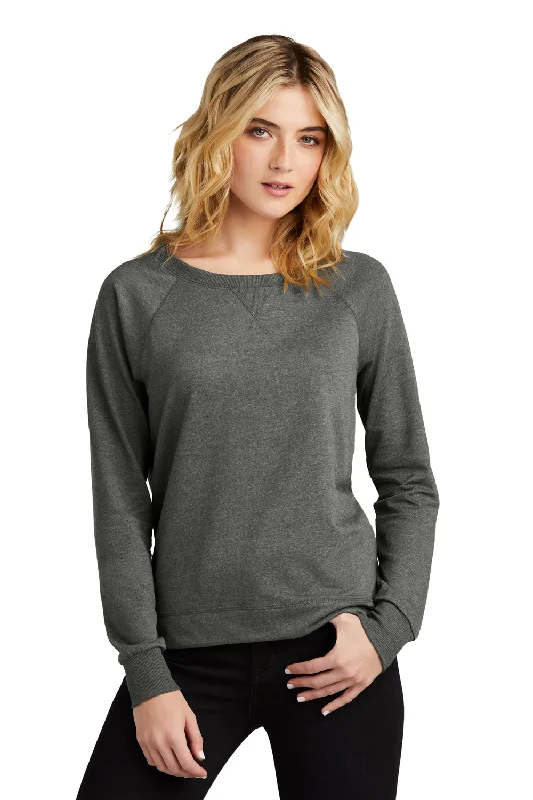 Women's Sweatshirts with Soft Outer Layer -District Womens French Terry Crewneck Sweatshirt - Washed Coal Grey Women's Sweatshirts with Soft Outer Layer -District Womens French Terry Crewneck Sweatshirt - Washed Coal Grey