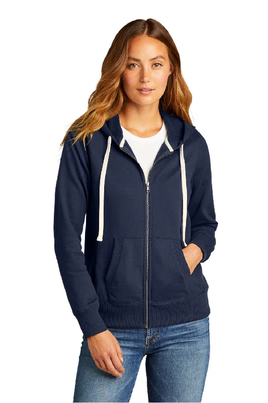 Women's Sweatshirts for Beach Vacations -District Womens Re-Fleece Full Zip Hooded Sweatshirt Hoodie - True Navy Blue Women's Sweatshirts for Beach Vacations -District Womens Re-Fleece Full Zip Hooded Sweatshirt Hoodie - True Navy Blue