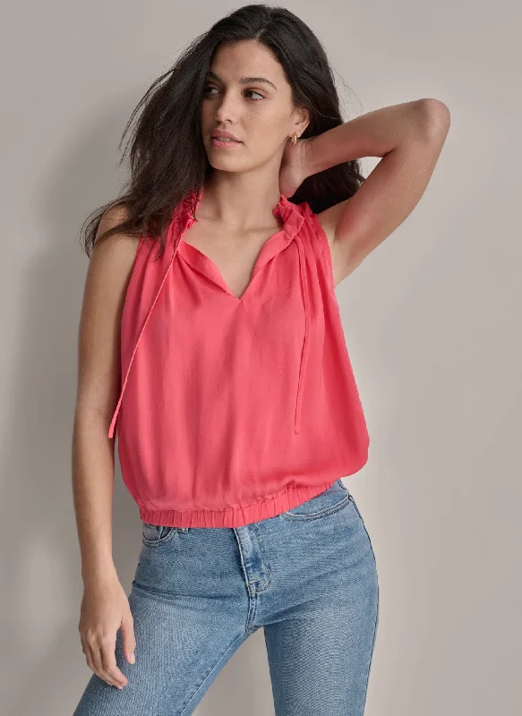 Women's Plus Size Blouses -SLEEVELESS BLOUSE