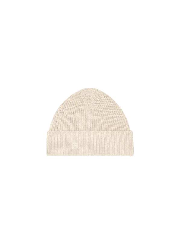Lightweight Women's Knit Tops -DNA Recycled Cashmere Beanie—ecru ivory