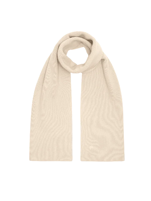 Women's Knit Sweater for Work Outfits -DNA Recycled Cashmere Scarf—ecru ivory