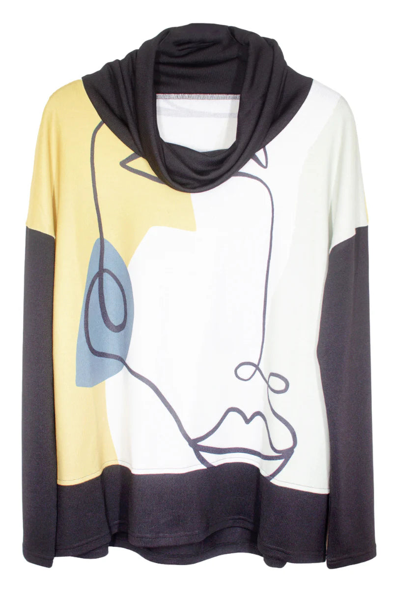 Women's Wool Knit Pullover Sweater for Chic Look-Dolman Cowl Neck Pullover