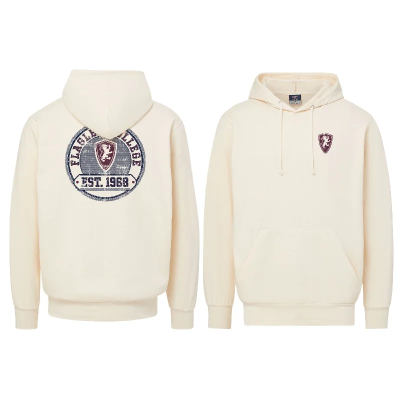 Women's Sweatshirts with Modern Look -Ecru Full Back Circle Flagler College Hoodie