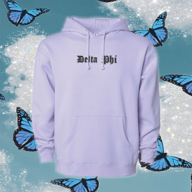 Women's Sweatshirts with Elastic Waistband -Greek Hooded Sweatshirt, Embroidered Greek Organization Design - Gildan 18500 - EMB Women's Sweatshirts with Elastic Waistband -Greek Hooded Sweatshirt, Embroidered Greek Organization Design - Gildan 18500 - EMB