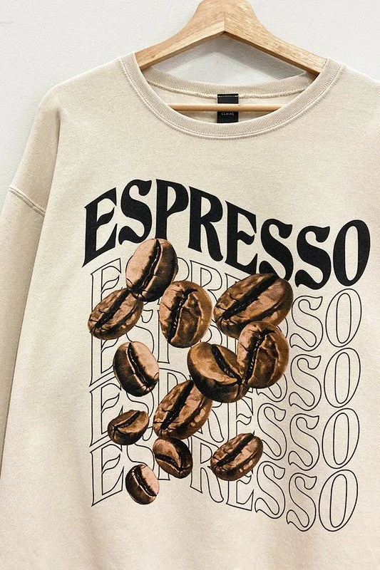 Women's Sweatshirts for Easy Travel -Espresso Beans Sweatshirt S-XL